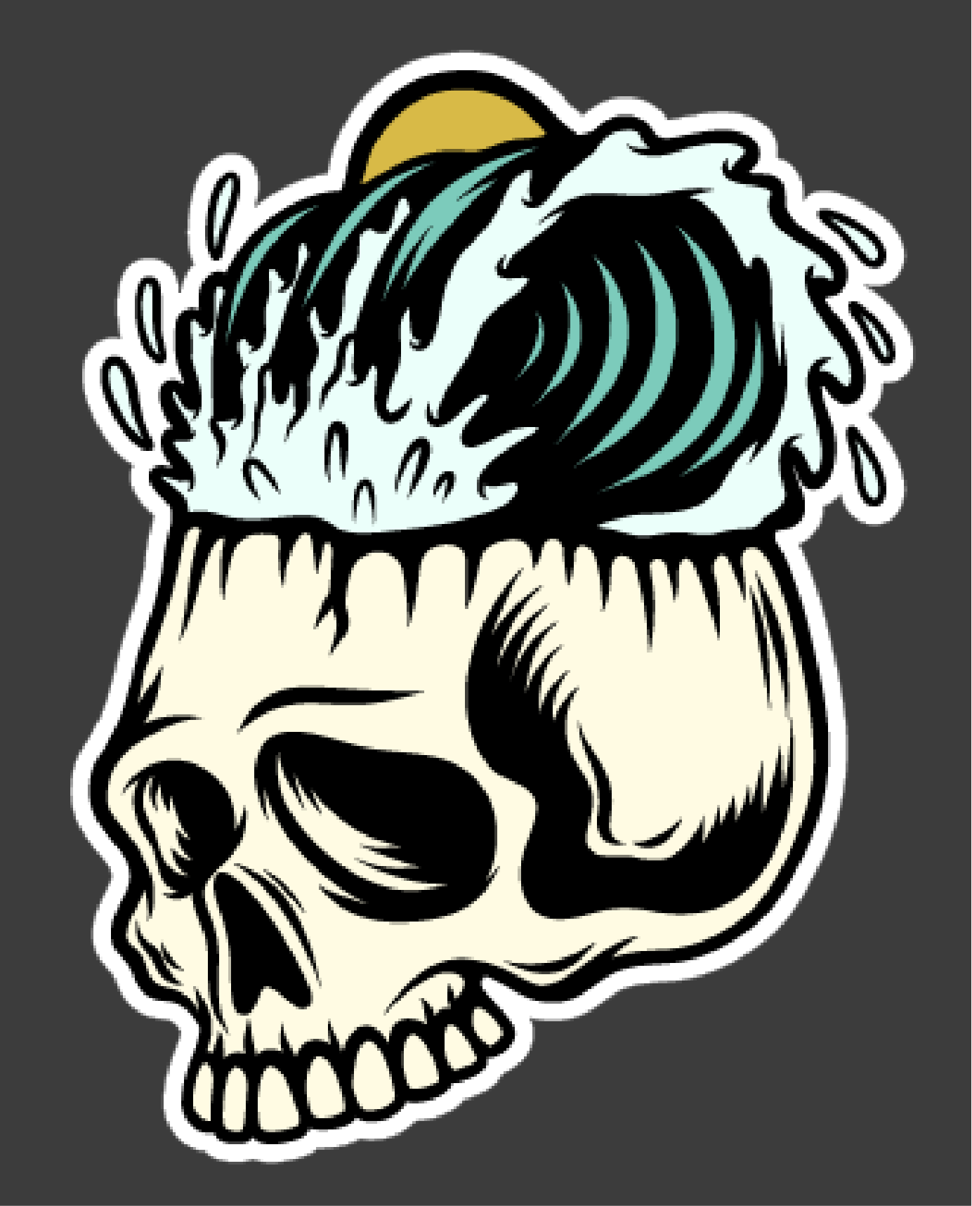 Skull Wave Sticker